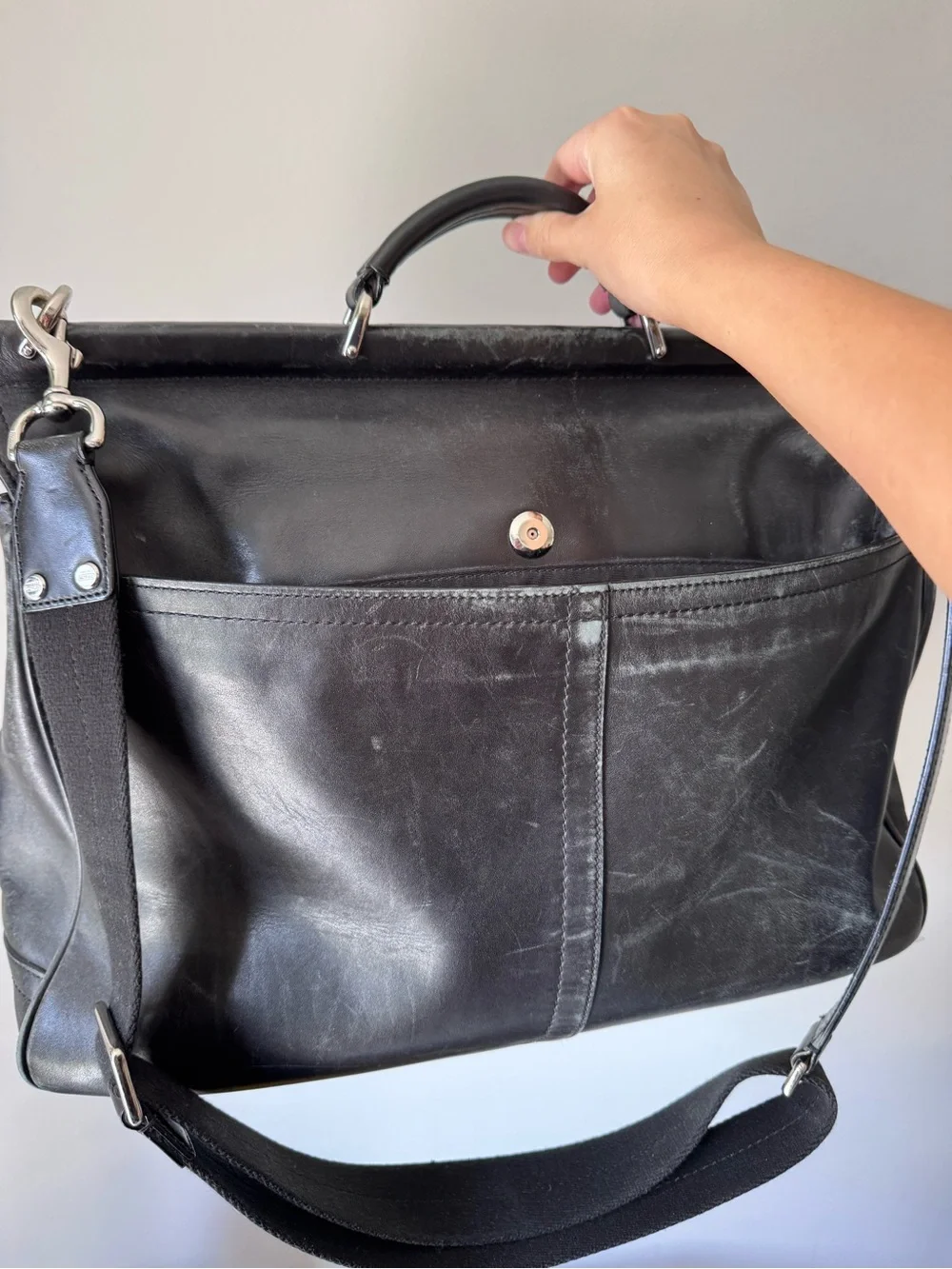 COACH F70098 Black Business Beekman Messenger Briefcase Laptop Bag